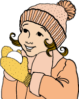 a girl with a snowball - a girl with a snowball and dressed in winter clothes