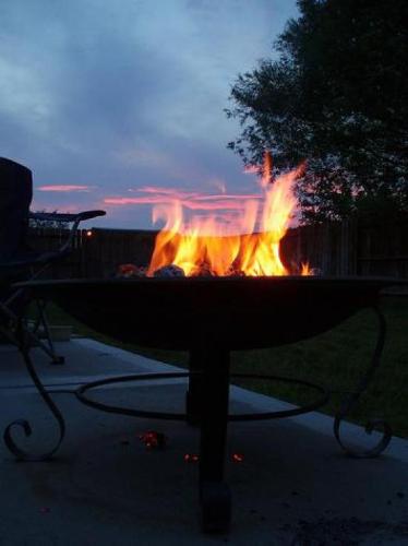 A firepit from my friend's backyard - A friend of ours had a barbeque this summer and afterwards we sat around this firepit.