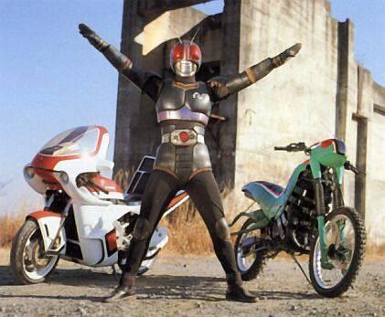 Kamen Rider Black and his Rider Machines - Kamen Rider Black with the motorcycles Road Sector (left) and Battle Hopper (right)  Kamen Rider Black (Kamen Raida Burakku?), translated as Masked Rider Black, is a tokusatsu superhero television series. It is the eighth installment in the famous Kamen Rider Series of tokustasu shows. It is a joint collaboration between Ishinomori Productions and Toei, and aired on the Mainichi Broadcasting System and the Tokyo Broadcasting System from October 4, 1987 to October 9, 1988, with a total of 51 episodes. With its very dramatic storyline and its twist of the Kamen Rider having a tragic relationship with his arch-nemesis, the installment not only became very popular in Japan, but also in the several other countries where it was aired. The series is often regarded as a classic and is considered by many to be the best tokusatsu show of the late 80's as well as the best Kamen Rider show. Kamen Rider Black RX was a direct sequel to this series.   - answers.com