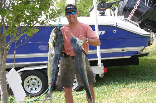 big fish - My brother in law catches big fish during their fishing.