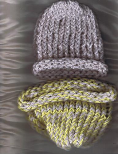 Another set of two, the beanie type of hat is upsi - and creates shadows, so I had to turn it upside down to get it to work out better.
