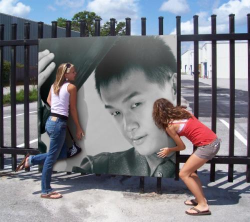 big show  -  advertisement picture on the street