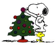 snoopy decorating a christmas tree, standing on wo - snoopy decorating a christmas tree, standing on woodstocks head