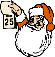 santa holding a white and black sign saying dec 2 - santa holding a white and black sign saying dec 25 th