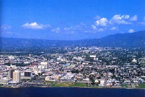 Jamaica - View of the city of Kingston from the Kingston Harbour