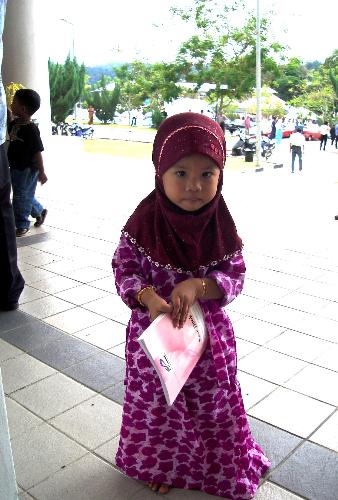 my first baby - she is 2 years and eleven month now..she will be 3 years this 12 dec. she is so happy because next year she will get a friend to play.. her name is qistina balkis. delivered at 1.39pm at government hospital. 3.6kg. so hard, and pain.. i hope this next baby will be easy to give birth.. please pray for me.
