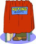 vote - cartoon voting booth