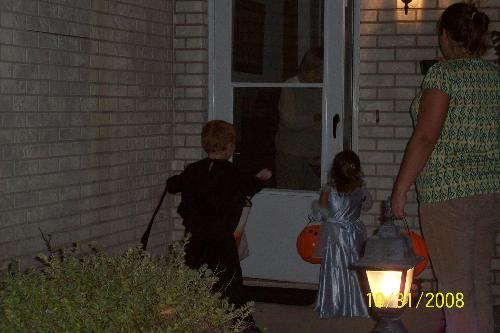 My son and his friend Trick or treating - My son and his friend trick or treating
