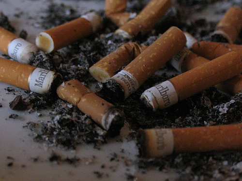Cigarette stubbs - Cigarette stubb them out.