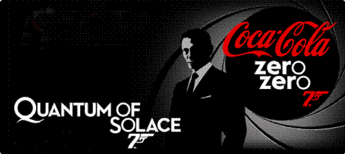 soft drink with hollywood actor - James bond in action with coco cola