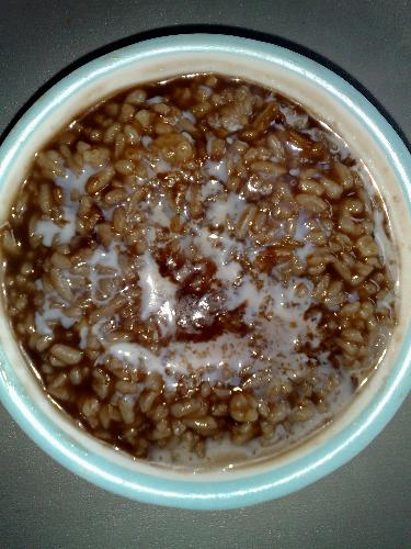 eating food - champorado