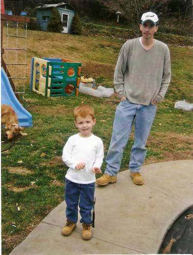 me and my oldest son - me and my oldest son working outside