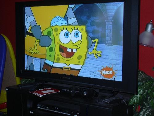 Spongebob squarepants - This is a picture I took last week when my kids were watching spongebob squarepants