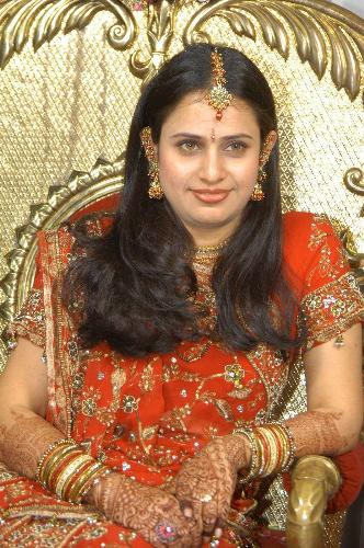 woman in a mood.. - in a bridal suit..