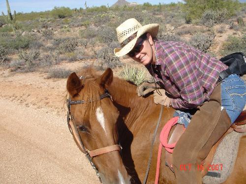 Me & My Romeo - My horse & I, riding out by where we live, in north Scottsdale, Arizona.