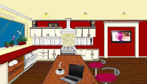 Cheongyc Kitchen - Cheongyc Kitchen - LCD TV move tho the wall.