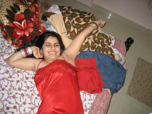 lady in red... - stretching her body..