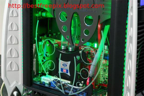 The Dark Blade Project - Close up view of the internals of the Dark Blade Project PC MOD