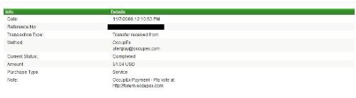 OccupEx payment proof - I have received my payment in short time.
So are you!