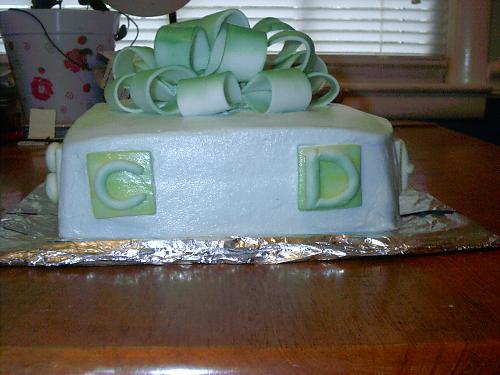 picture of a cake for a baby shower - here is a photograph of a cake that i made for a baby shower.