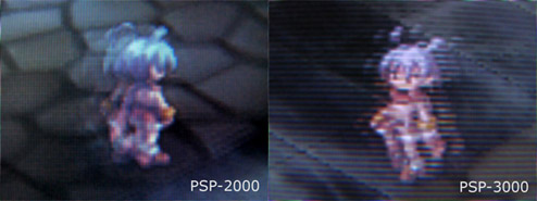 Psp 3000 and 2000 comparison  - The PSP 3000 has a display problem. This picture shows the PSP 2000 and 3000 side by side. Also, its a hardware problem and Sony has no plans to fix it.