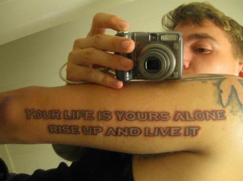 Your Life is Yours Alone, Rise Up and Live It - A quote from the book series, Sword of Truth.