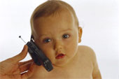 Listening - Baby listening to phone