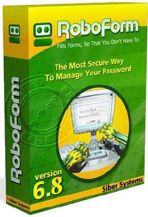Roboform Software - A snapshot of the software called Roboform - a top-rated password manager and web form filler that completely automates password entering and form filling.