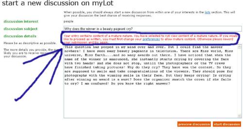 myLot is wrongfully declaring my post as mature co - myLot is claiming that my post is of mature nature!
