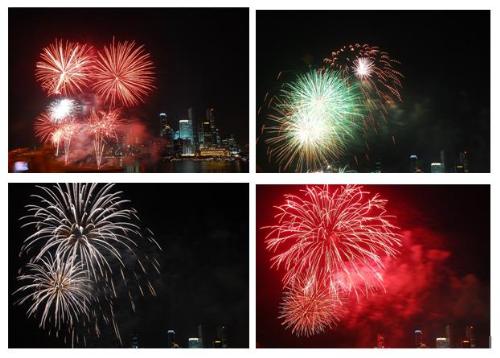 Fireworks Festival - August 2006 - Several shots of fireworks in the sky above Marina Bay taken during the Fireworks Festival on 8th August 2006.