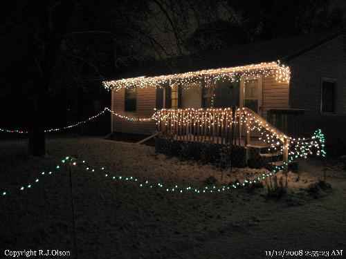 My House - Lit up for the snow fall on 11-11-2008