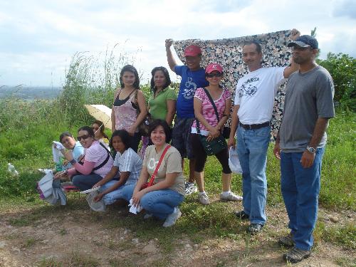 friends' bonding - a shot upon reaching the hilltop