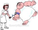 taking blood pressure - a nurse taking a man's blood pressure