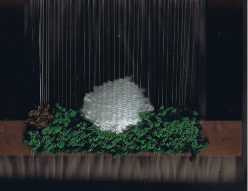 My begining weaving. - Grass and pond, started trees, a lot more left to do. Need to do fish, mountains, sun, clouds, etc. My begining weaving. - Grass and pond, started trees, a lot more left to do. Need to do fish, mountains, sun, clouds, etc.
