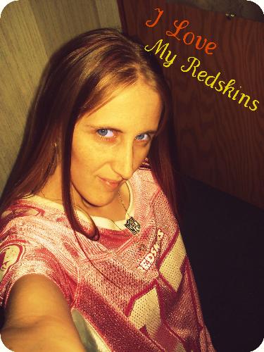 Redsskins 2008 - Me in my redskins shirt with the edit saying I Love My Redskins