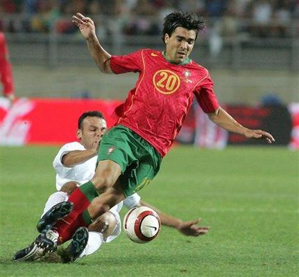 Deco playing - Deco playing for portugal, while sufffering a foul.