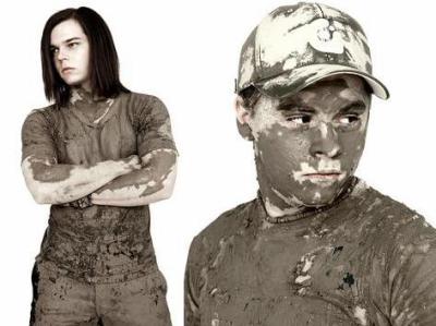 Dirty. - Literally! They got down and dirty for the photoshoot.
