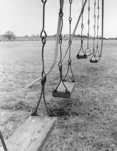 Black and white Swings - Black& White Swings with nobody on them