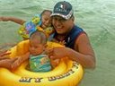 dad and the kids - enjoying vacation at hundred islands