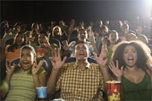Movies - A crowd of friends enjoying a movie