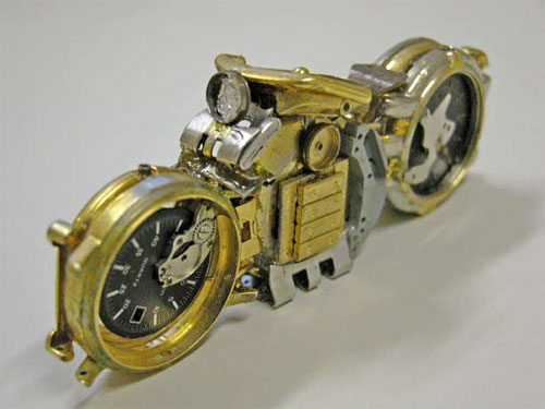Bike - This Miniature Bike Is completely made from spare parts of a wrist watch...