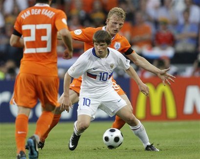 Arshavin - Russia vs. Netherlands in the 2008 Euro Cup.