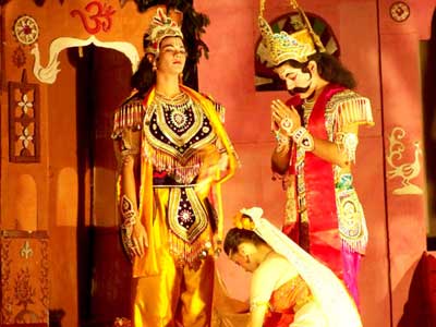 drama - A scene from a dance drama of the rich culture of Assam, India.