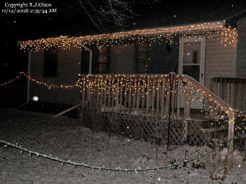 Mu House - Holiday Lights and snow.