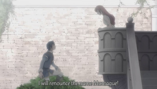 Romeo x Juliet - Balcony scene - Romeo renounces the name Montague scene. =)
