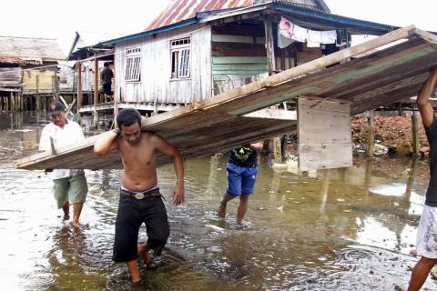 Earthquake in Indonesia - A snapshot of one of the scenarios from the recent earthquake that occurred in Indonesia.