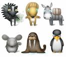 Animals - Several types of animals in a humorous cartoon style.