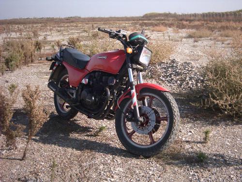 Kawasaki GPZ 400 model on field 2 - The same day as the first picture on the field as my dad was taking some photos of his model for the upcoming sale.