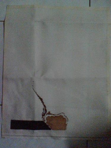 Cross Stitch (day1) - This is how I motivate my self to keep finishing my project (cross stitch). I'll tell people how far my ongoing project. So, far this is the result of day one. it's still long way to finish (it's gonna be 12 x 16 inch). Guess what picture will be the result?