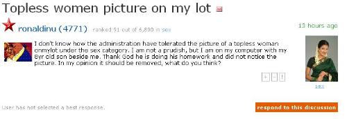 Here is my avatar. - Look at your discussion and the image. How it was. Is it was topless lady.